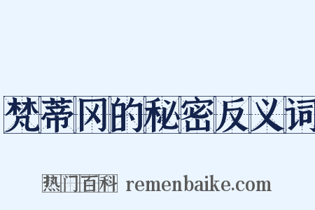 梵蒂冈的秘密反义词是什么意思的图片